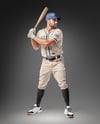 A Man Wearing a Full Baseball Kit with Bat Mockup
