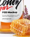 Clear Glass Jar with Heather Honey Mockup