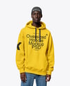 Black Man Wearing Hoodie and Bandana Mockup