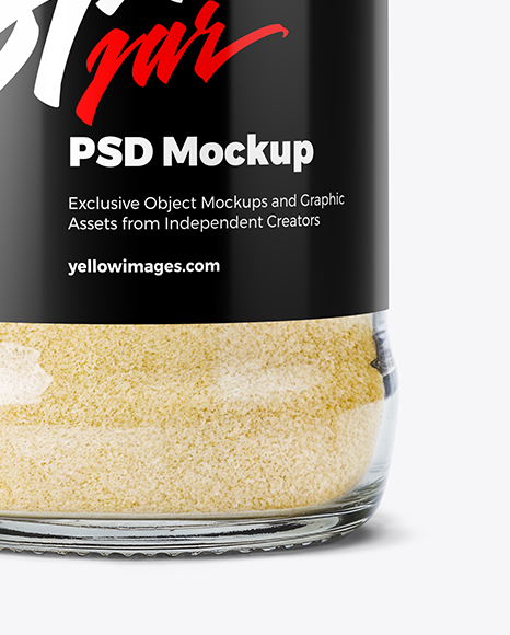 Spice Glass Jar with Garlic Powder Mockup