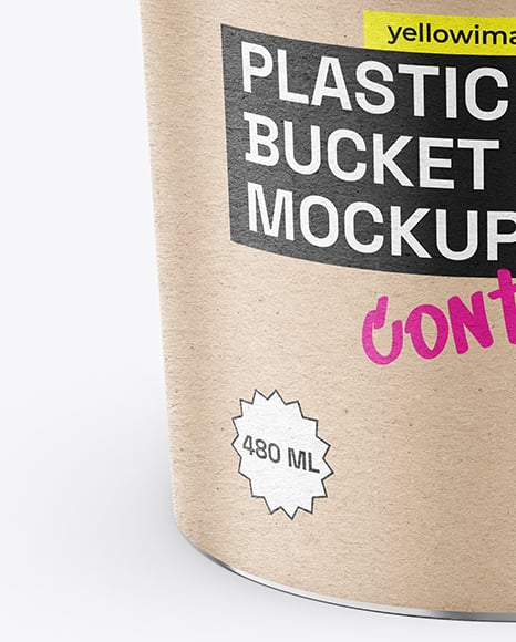 Metallized Plastic Bucket Mockup