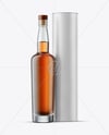 Tall Whiskey Bottle with Tube Mockup