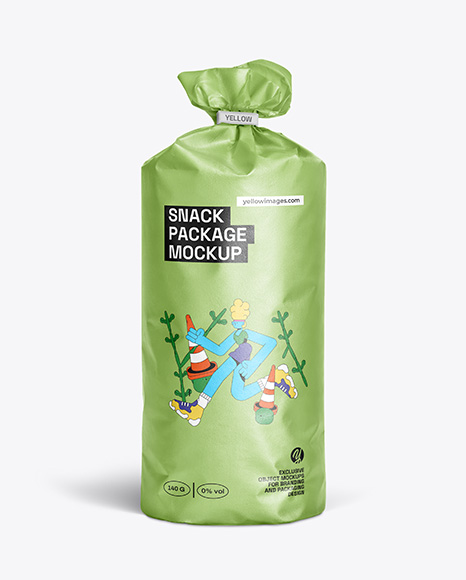 Matte Round Snack Package Mockup