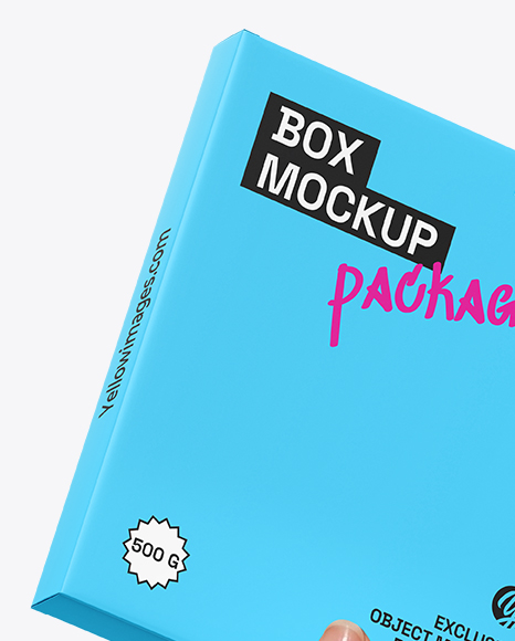 Paper Box in Hand Mockup