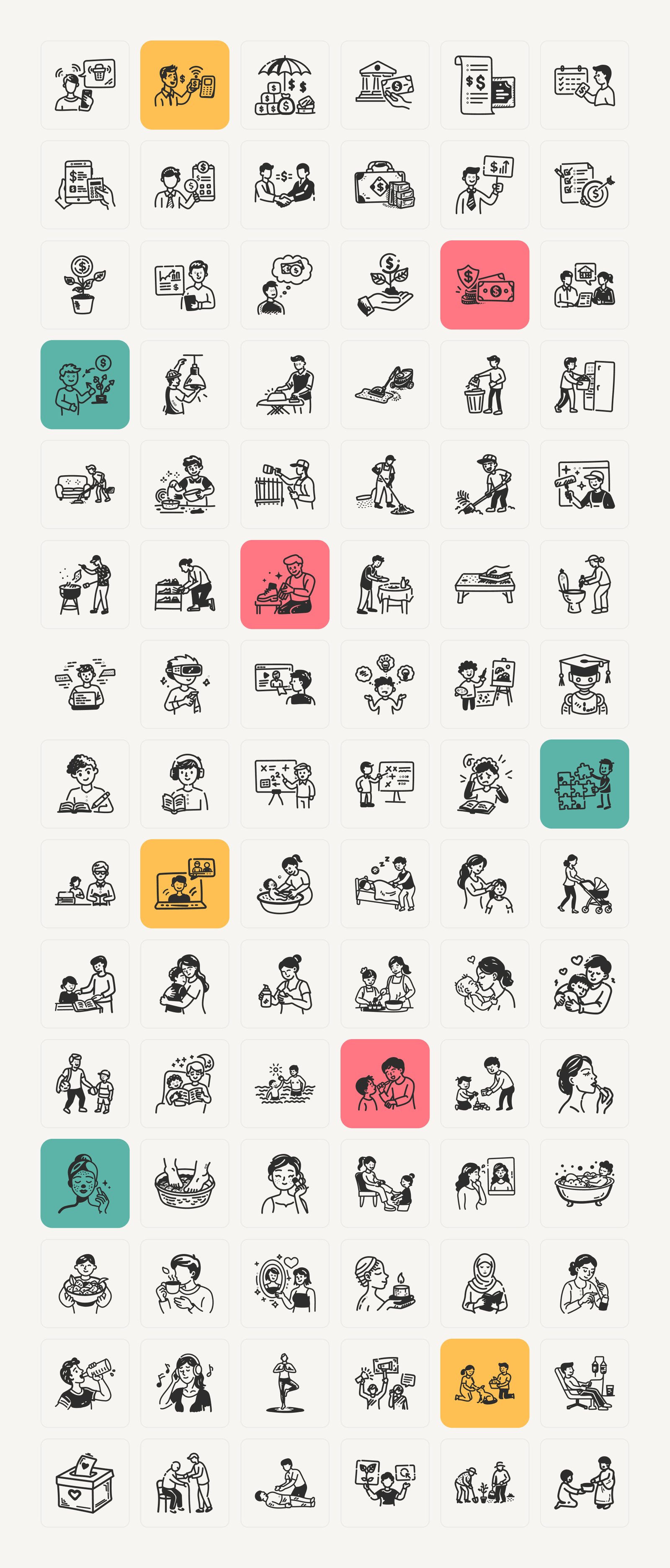 Daily Lifestyle Icon Set