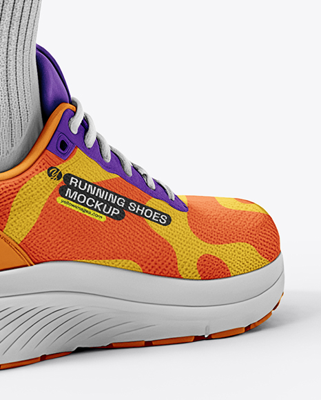 Pair Of Running Shoes Mockup on Women's Legs Mockup