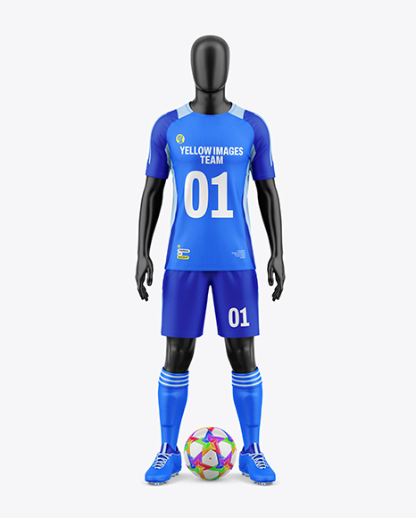 Training Short Sleeve Full Soccer Kit Mockup - Front View