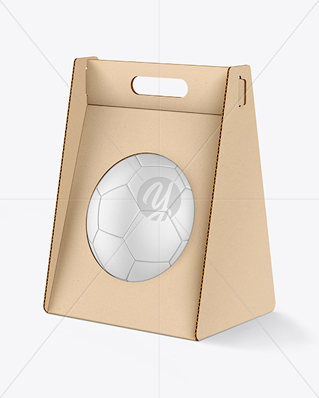Kraft Box With Soccer Ball Mockup