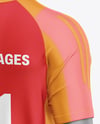 Training Short Sleeve Full Soccer Kit Mockup – Back Half Side View