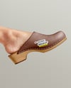Pair of Clogs on Woman's Legs Mockup