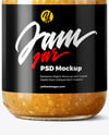 Clear Glass Jar with White Grape Jam Mockup