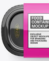 Glossy Plastic Food Container in Paper Sleeve Mockup