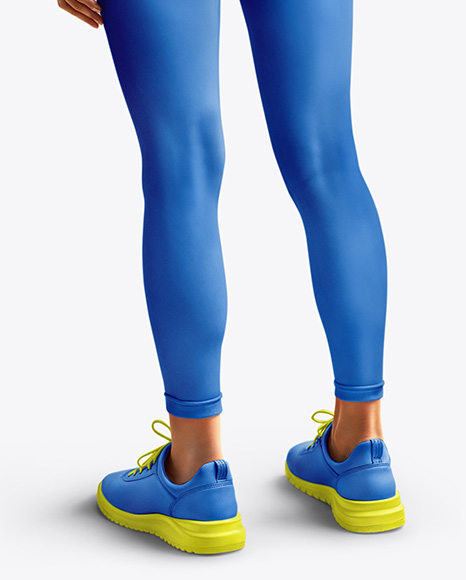 Woman Wearing a Crop Top and Leggings Mockup