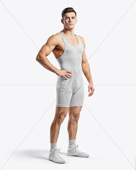 Man Wearing Wrestling Uniform Mockup