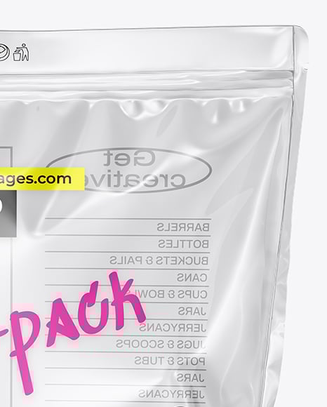 Clear Plastic Stand-Up Pouch Mockup