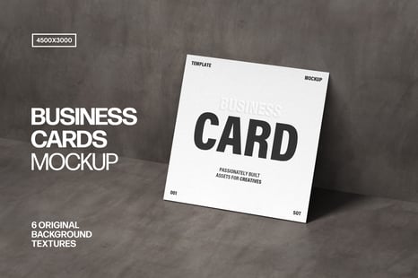 Square Business Card Mockup - Stationery Mockups