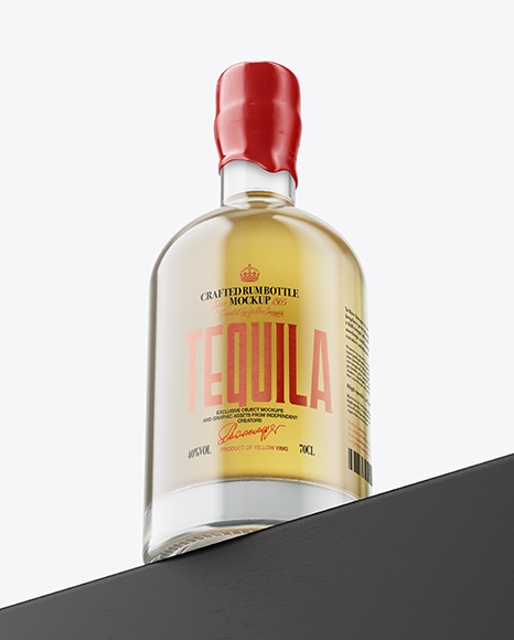 Golden Tequila Bottle Mockup