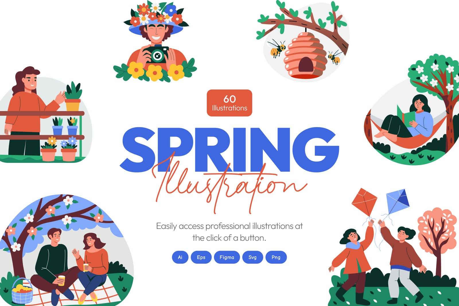 Spring Illustration Set
