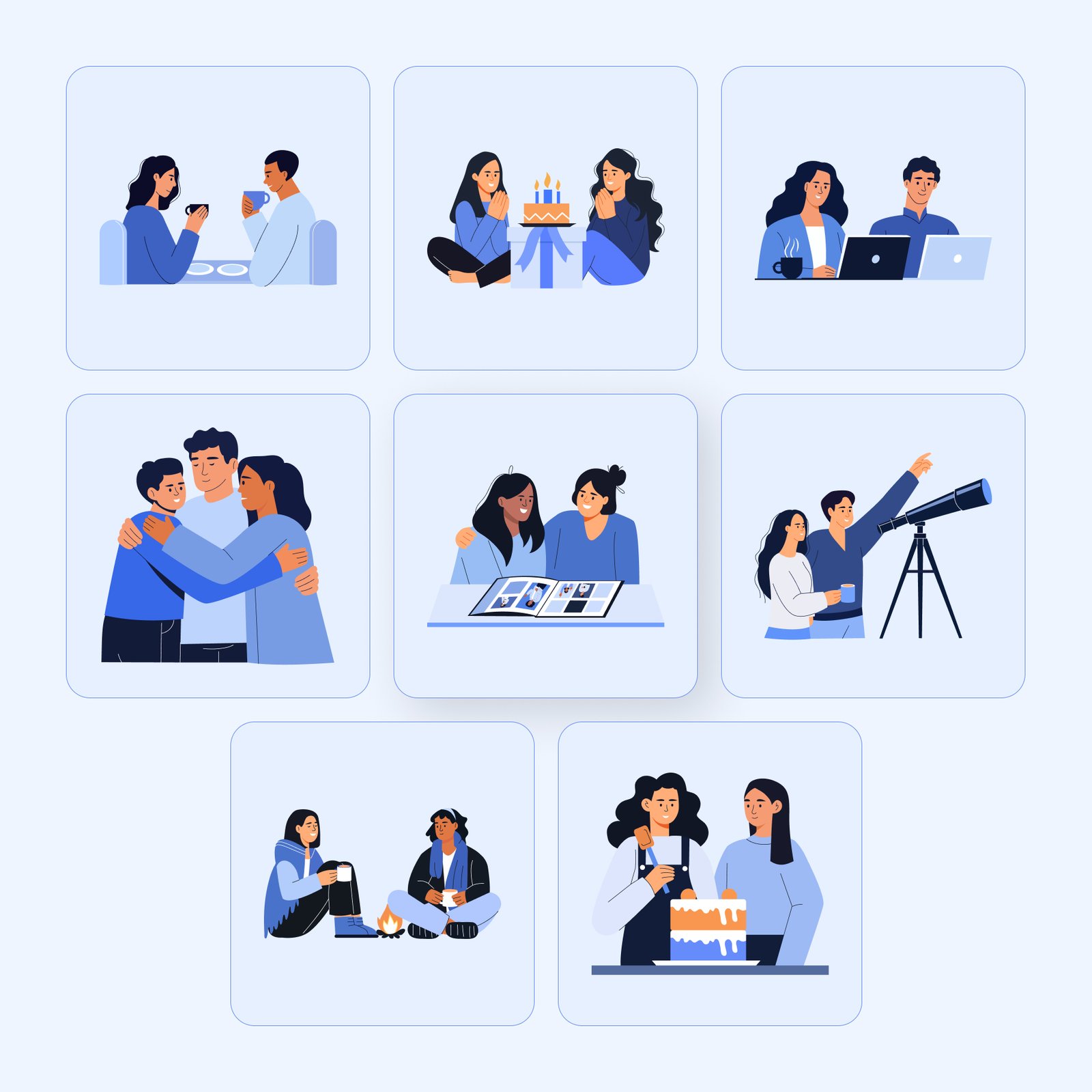 Friends Illustration Art Set