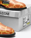 Pair of Chelsea Boots with Shoe Box Mockup