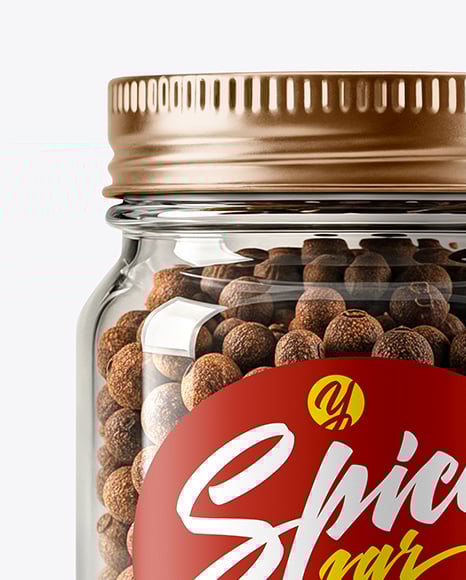 Glass Jar with Whole Allspice Mockup