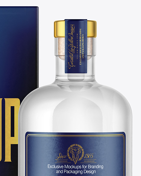 Gin Bottle with Box Mockup