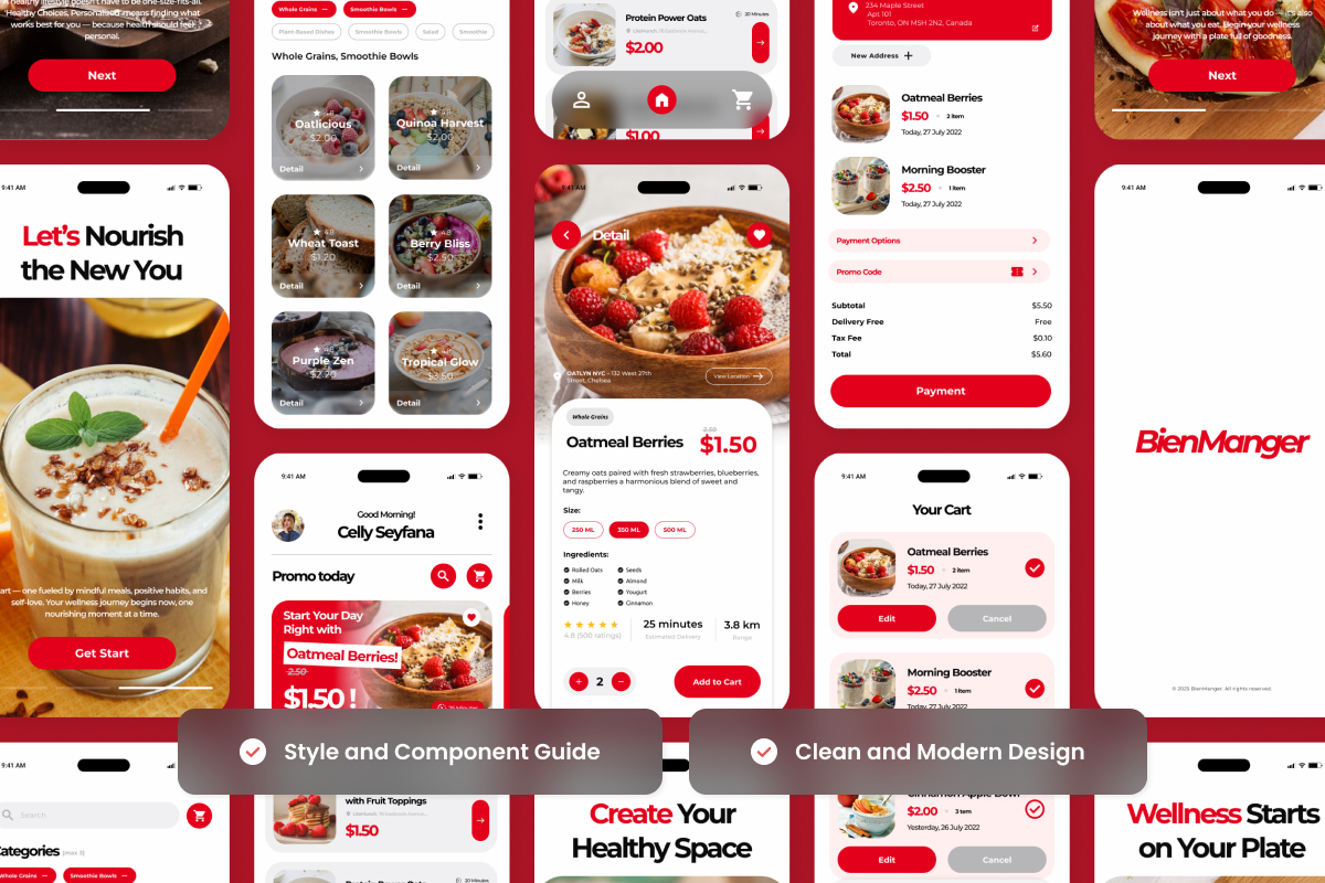 BienManger – Healthy Food App Design Template
