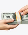 Money Stack in Hands Mockup