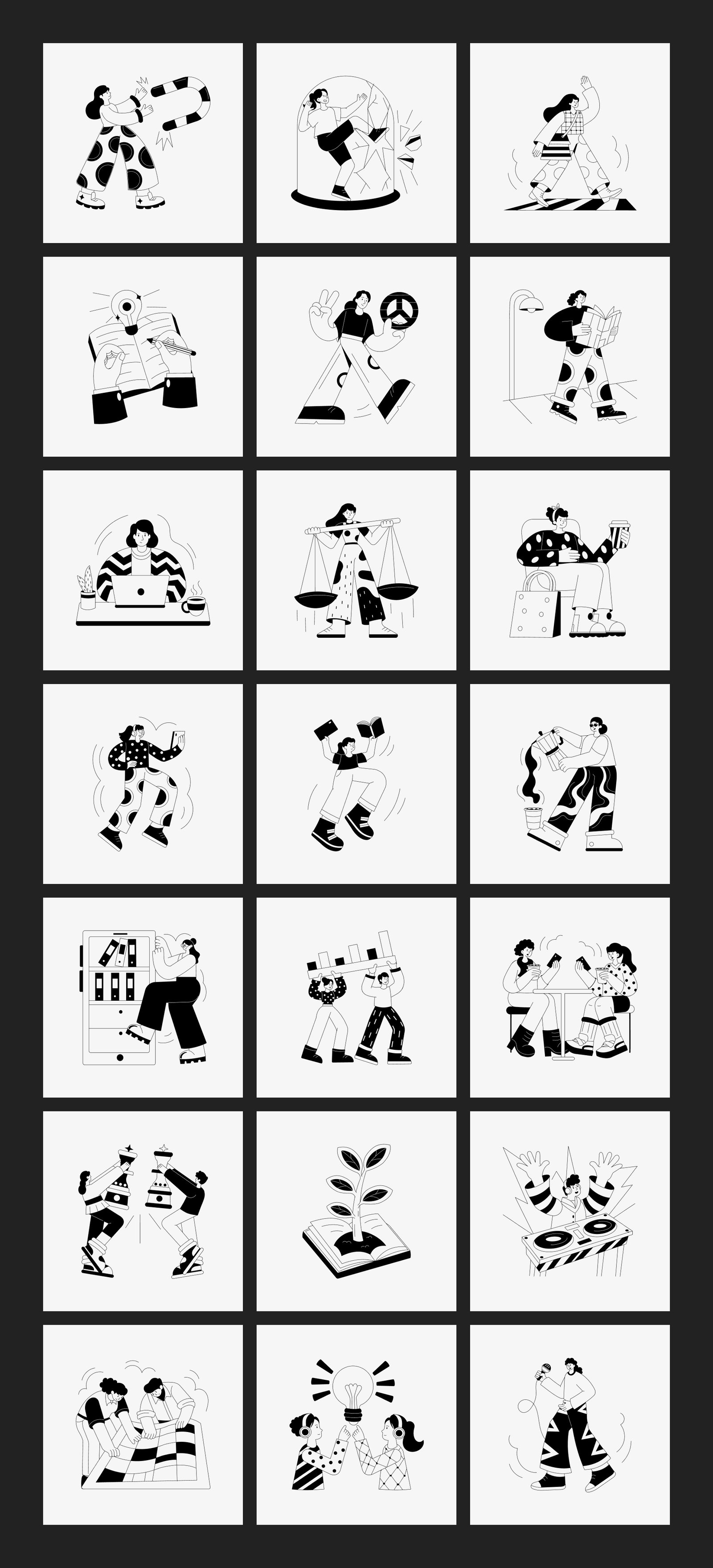 Monochrome Illustration Set