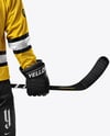 Man Wearing Full Ice Hockey Kit Mockup - Back view
