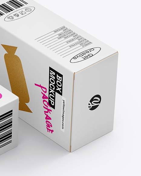 Three Paper Boxes Mockup