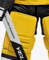 Man Wearing Ice Hockey Goalkeeper Kit Mockup