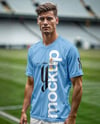Soccer Player Wearing a Jersey and Shorts at the Stadium Mockup