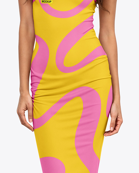 Woman Wearing Tight Dress Mockup