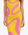 Woman Wearing Tight Dress Mockup