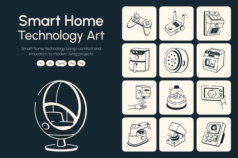 Smart Home Technology Drawing Art Set - Graphics