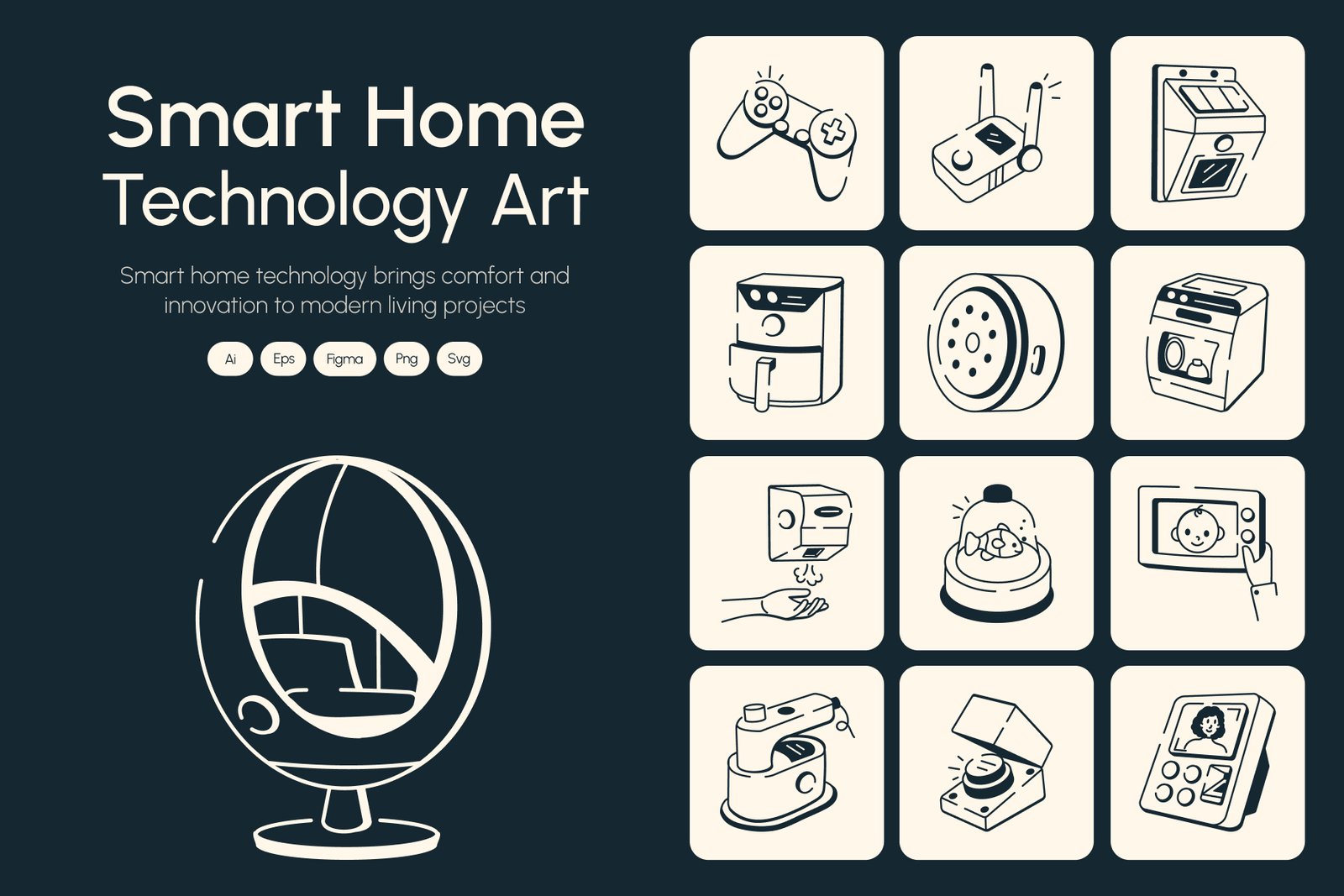 Smart Home Technology Drawing Art Set