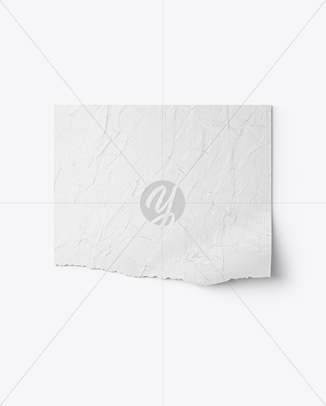 Crumpled Torn A4 Paper Mockup