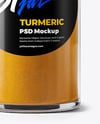 Glass Spice Jar with Turmeric Mockup