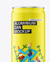 Slim Aluminium Drink Can with Matte Finish Mockup
