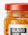 Clear Glass Jar with Hot Pepper Jelly Mockup