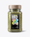 Square Plastic Jar with Dill Weed Spice Mockup