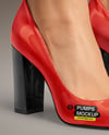 Block Heel Pumps on Woman's Legs Mockup