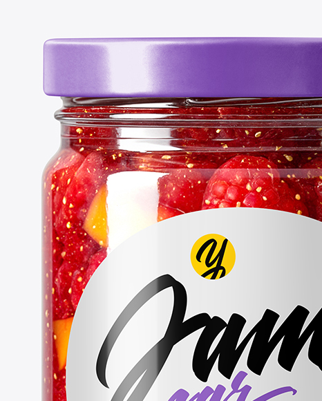 Glass Jar with Mixed Fruits Preserves Mockup