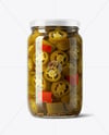 Glass Jar with Pickled Jalapenos Mockup