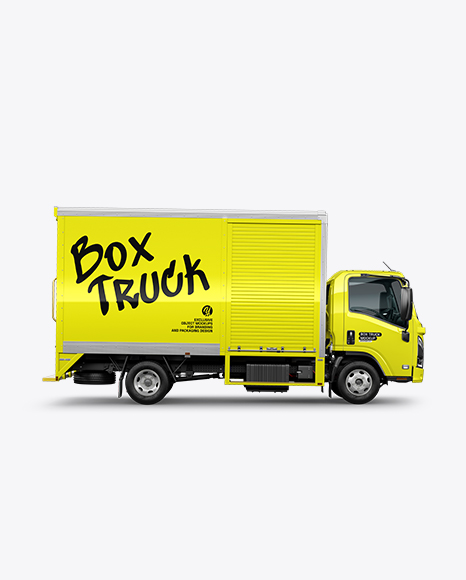 Box Truck Mockup - Side View - Vehicle mockups
