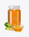 Glass Jar with Linden Honey Mockup