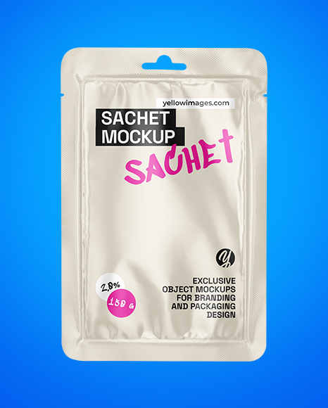 Glossy Sachet Mockup