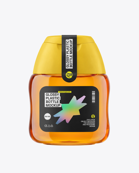 Plastic Bottle with Syrup Mockup