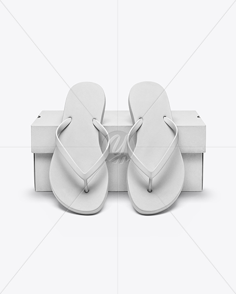 Flip Flops with Box Mockup